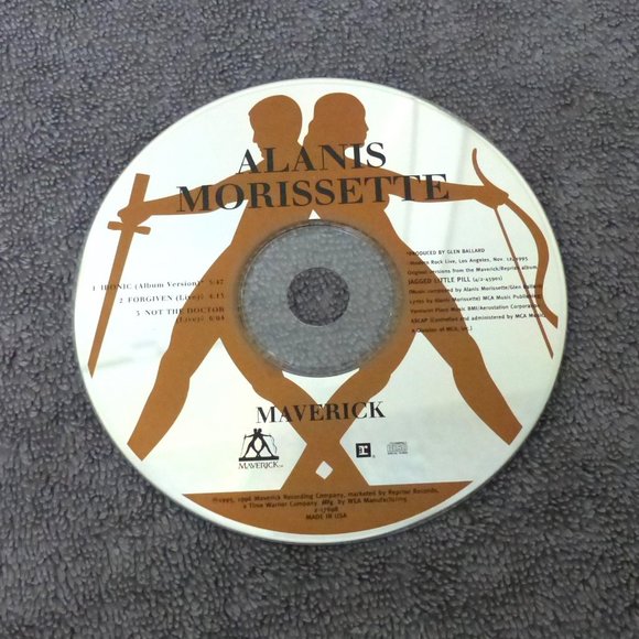 Alanis Morissette Ironic Audio CD Single Maverick 1996 Forgiven Live Rock - Picture 5 of 7